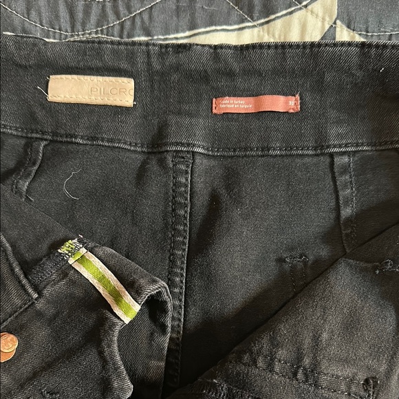 Pilcro black wide leg crop denim jeans - Picture 2 of 7